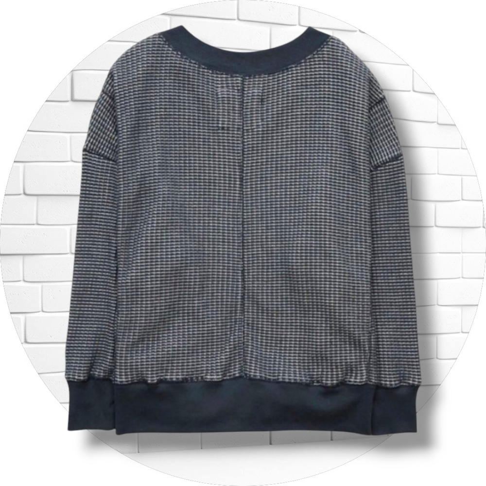 Nwt AE Navy Big Hug V-Neck Oversized Sweatshirt Sz L - Picture 5 of 7